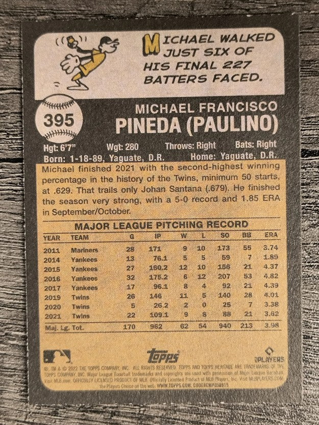 2022 Topps Heritage #395 Michael Pineda