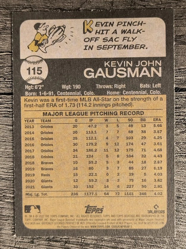 2022 Topps Heritage #115 Kevin Gausman