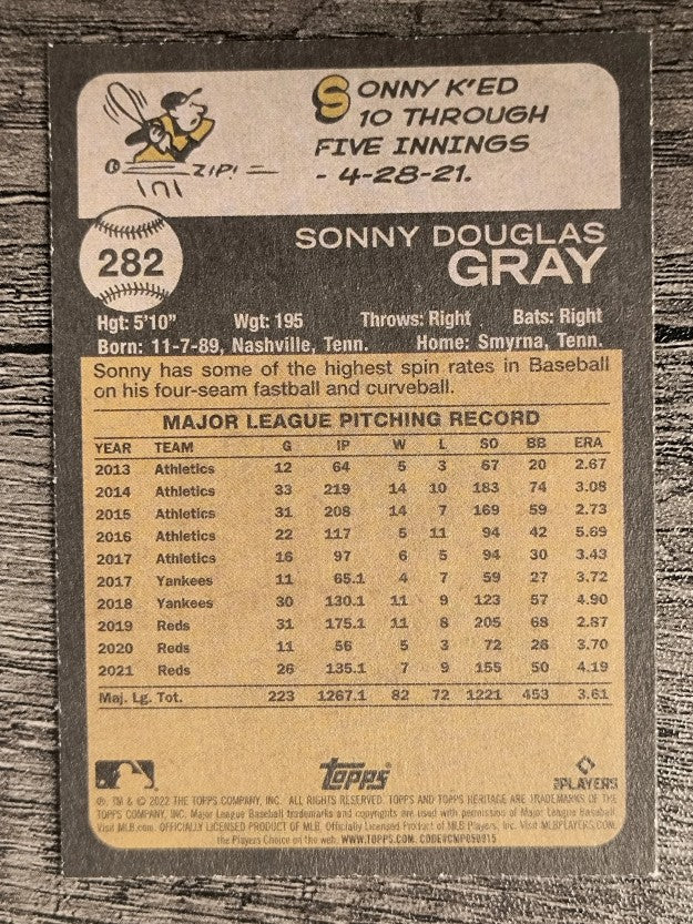 2022 Topps Heritage #282 Sonny Gray