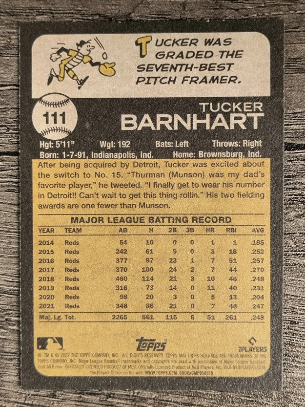 2022 Topps Heritage #111 Tucker Barnhart