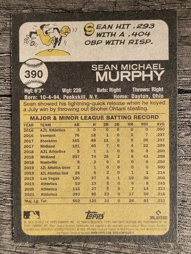 2022 Topps Heritage #390 Sean Murphy