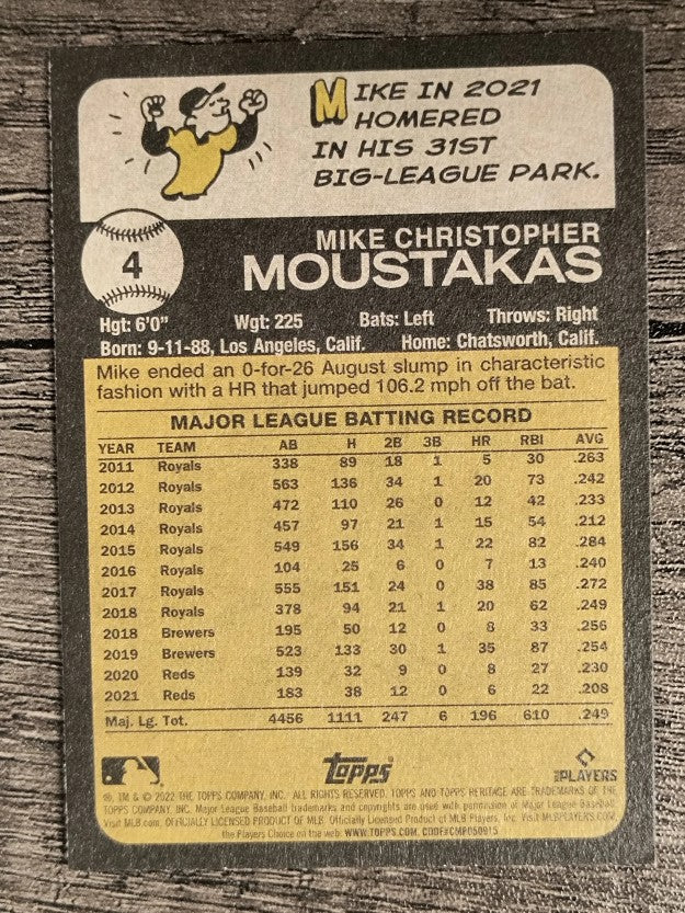 2022 Topps Heritage #4 Mike Moustakas