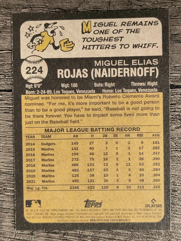 2022 Topps Heritage #224 Miguel Rojas