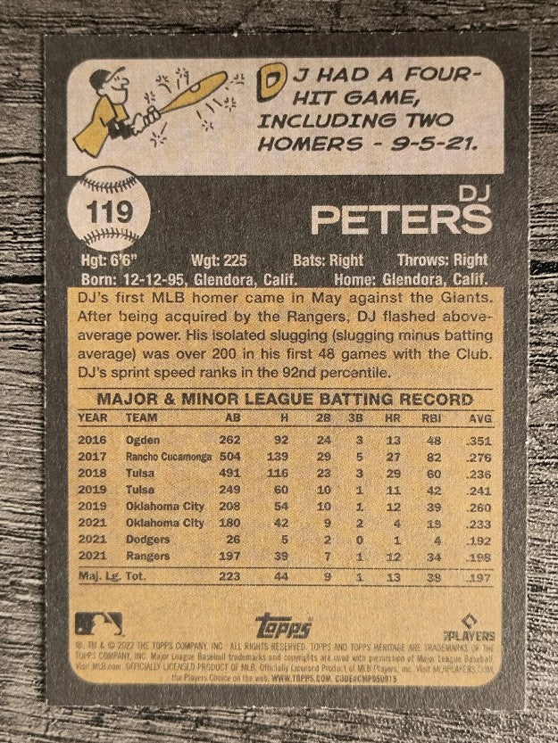 2022 Topps Heritage #119 DJ Peters