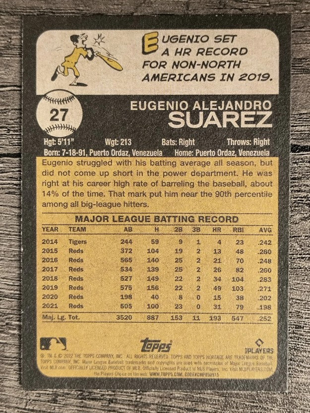 2022 Topps Heritage #27 Eugenio Suarez