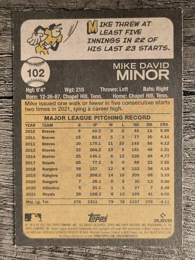 2022 Topps Heritage #102 Mike Minor