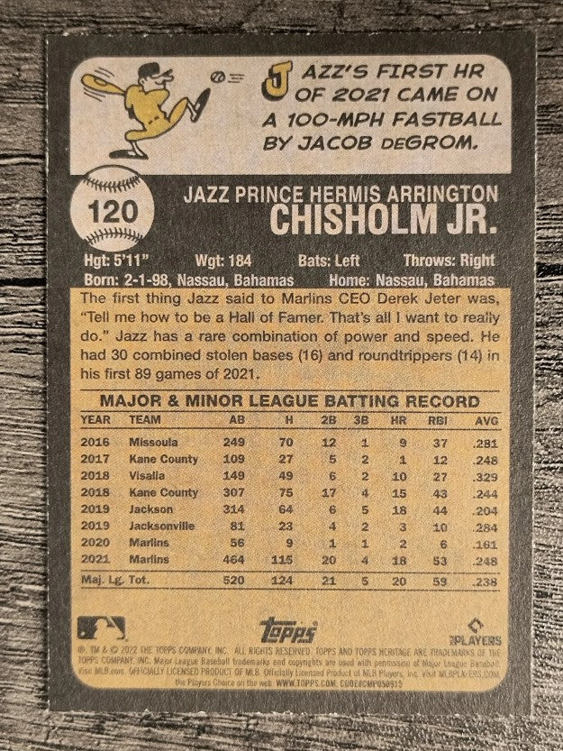 2022 Topps Heritage #120 Jazz Chisholm Jr.