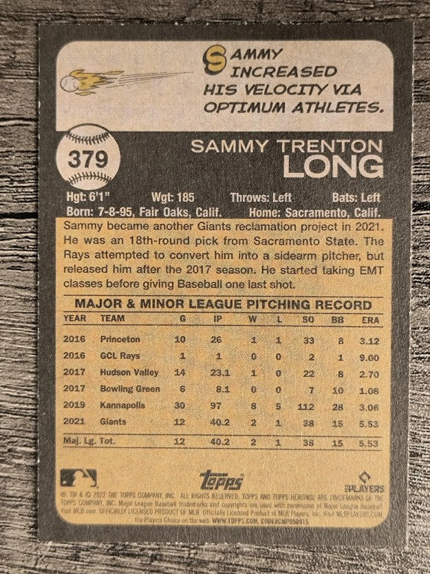 2022 Topps Heritage #379 Sammy Long RC
