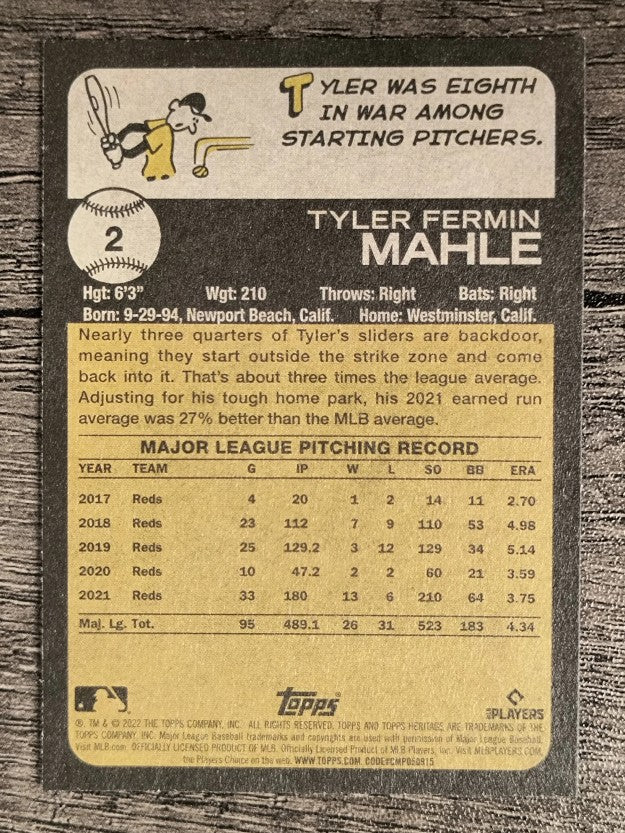 2022 Topps Heritage #2 Tyler Mahle
