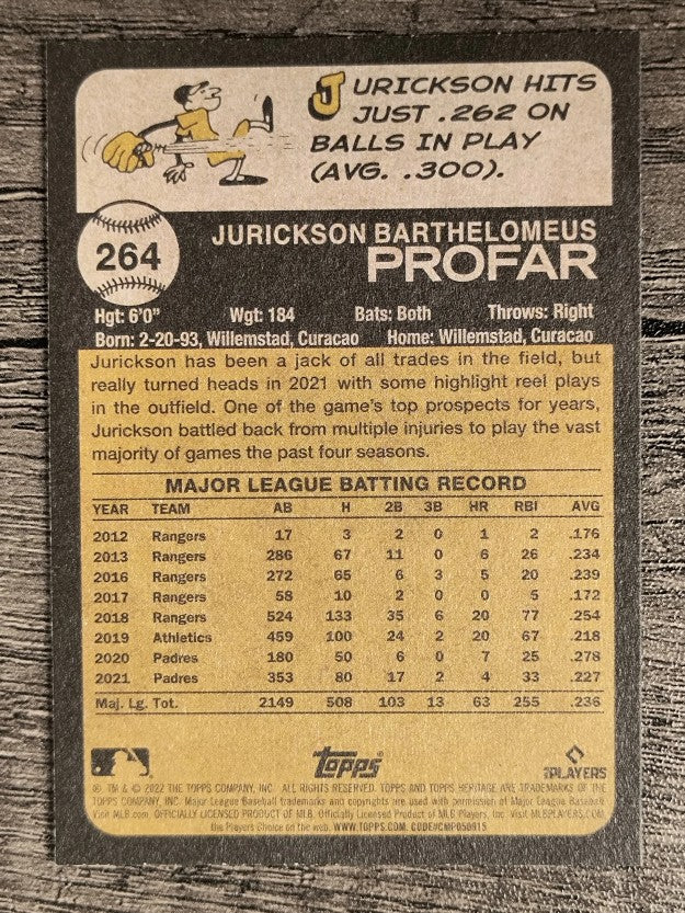 2022 Topps Heritage #264 Jurickson Profar