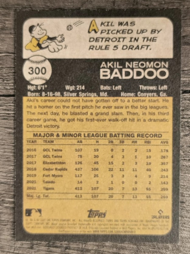 2022 Topps Heritage #300 Akil Baddoo