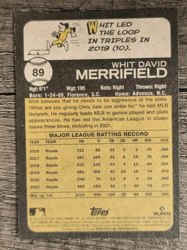 2022 Topps Heritage #89 Whit Merrifield