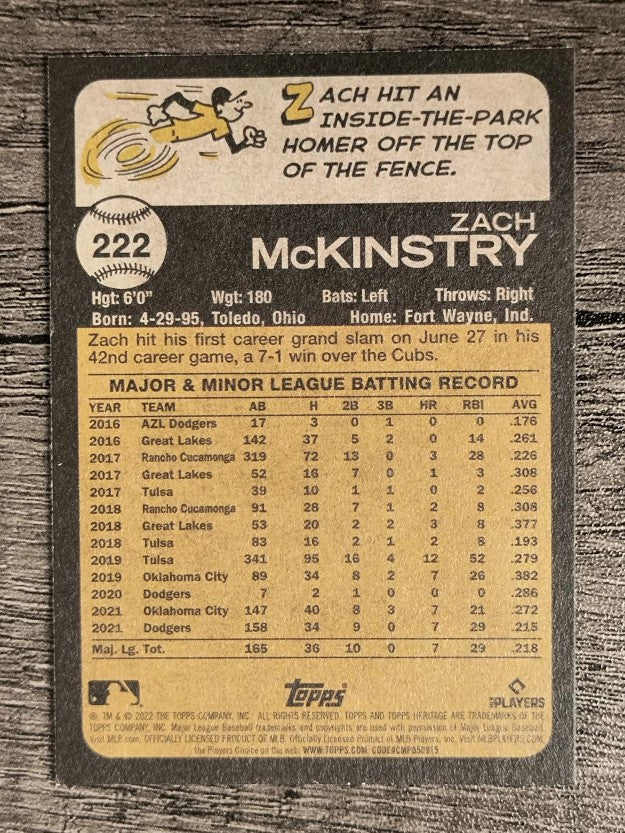 2022 Topps Heritage #222 Zach McKinstry