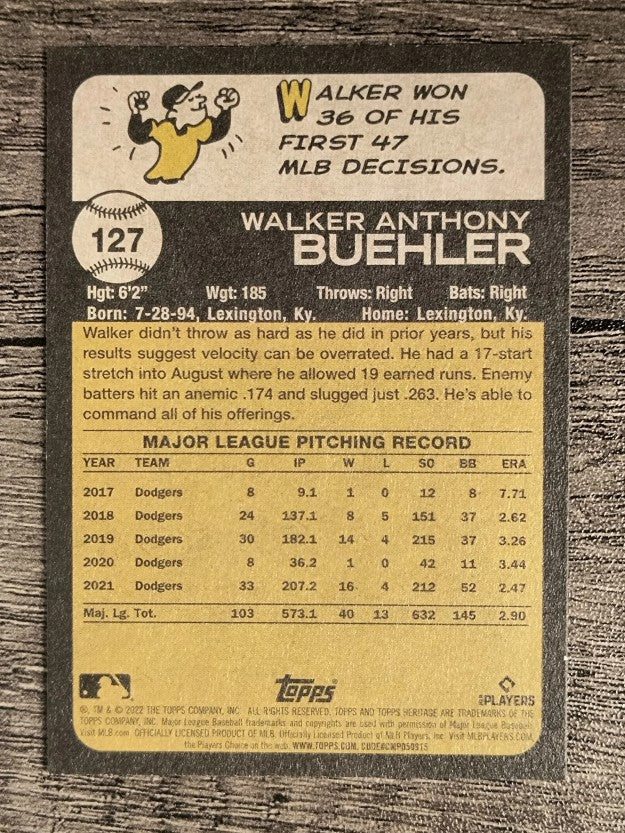 2022 Topps Heritage #127 Walker Buehler