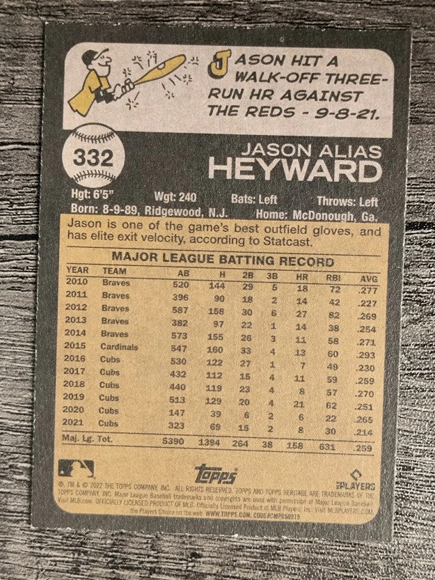 2022 Topps Heritage #332 Jason Heyward