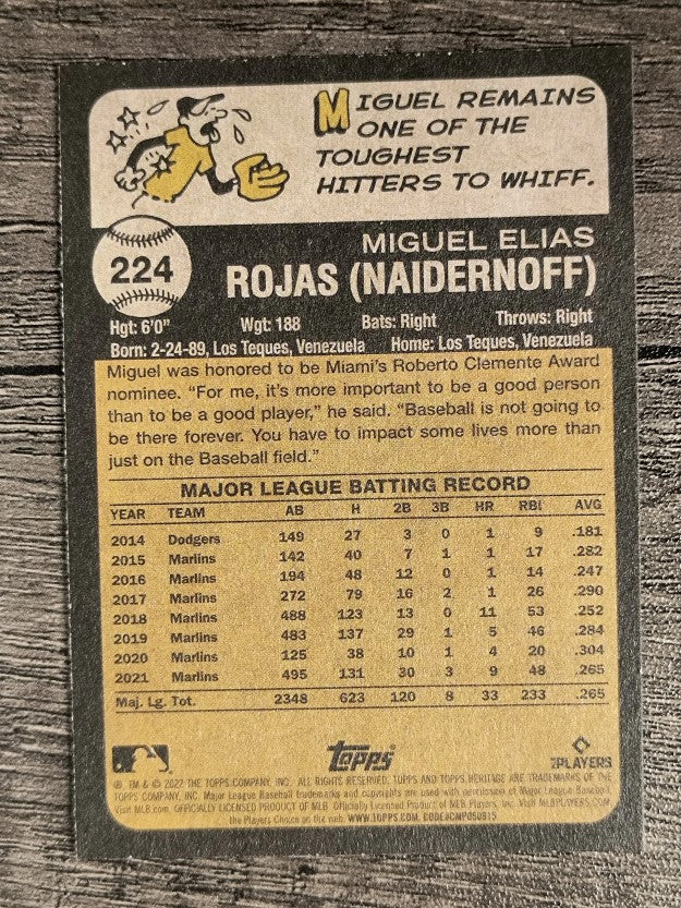 2022 Topps Heritage #224 Miguel Rojas