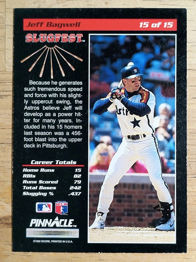 1992 Pinnacle Slugfest #15 Jeff Bagwell