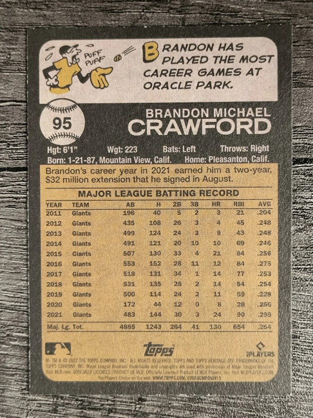 2022 Topps Heritage #95 Brandon Crawford