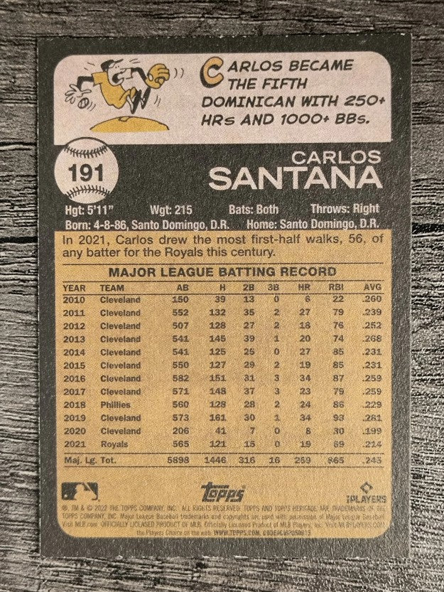 2022 Topps Heritage #191 Carlos Santana