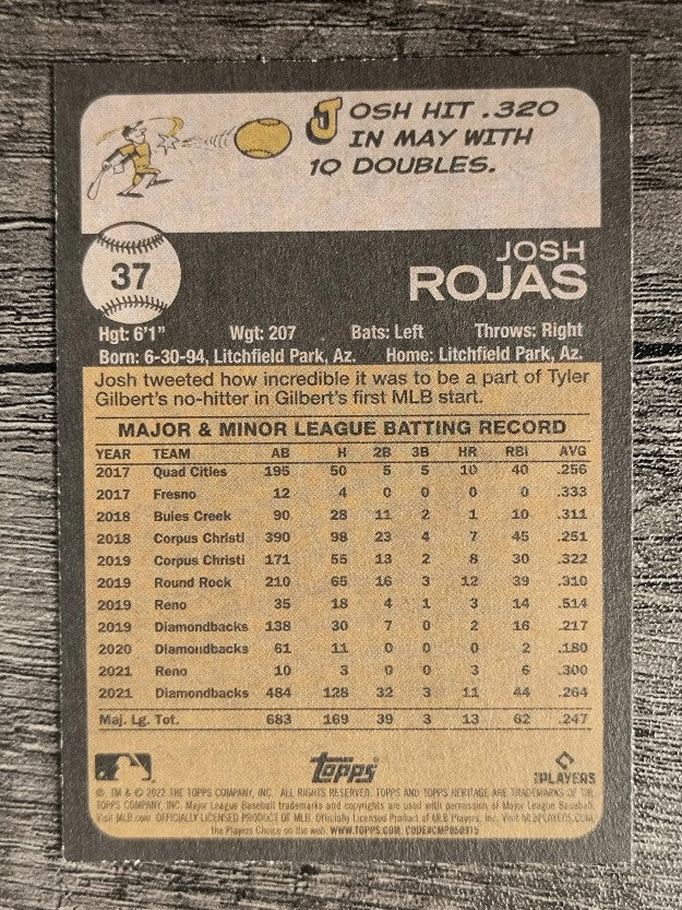2022 Topps Heritage #37 Josh Rojas