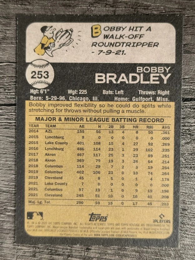 2022 Topps Heritage #253 Bobby Bradley