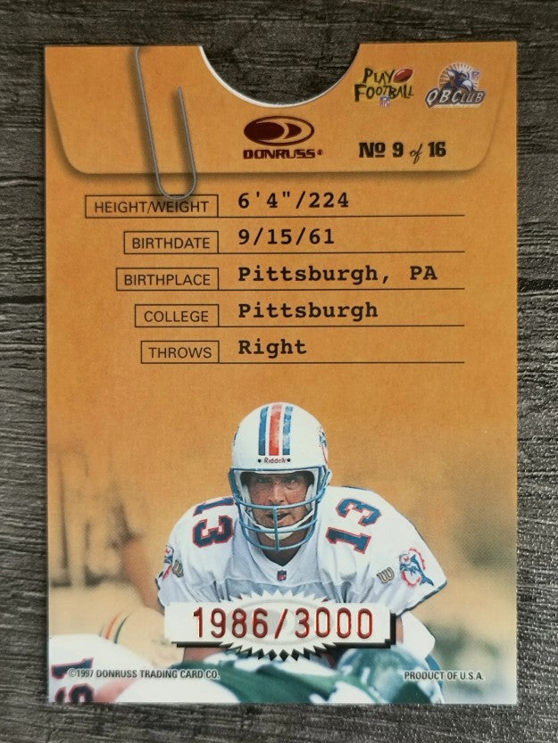 1997 Donruss Passing Grade #9A Dan Marino