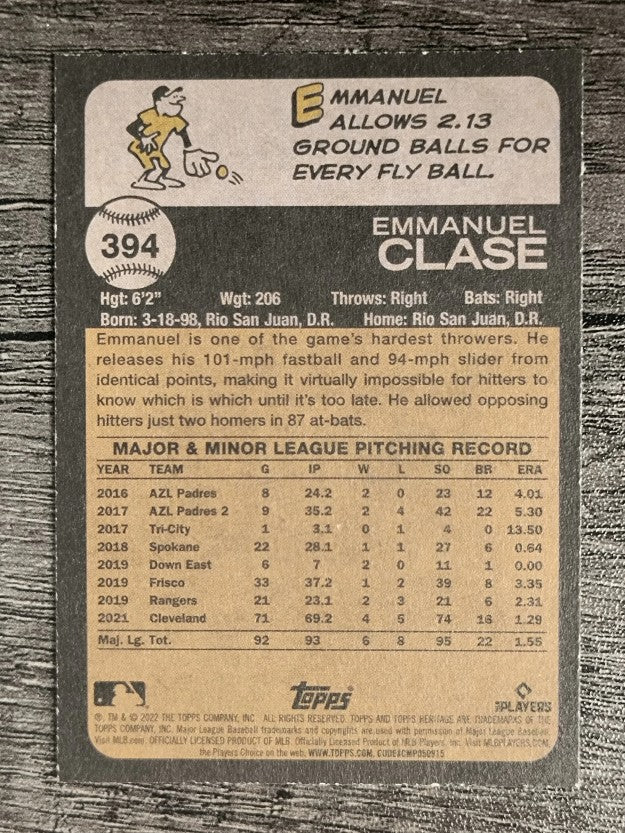 2022 Topps Heritage #394 Emmanuel Clase