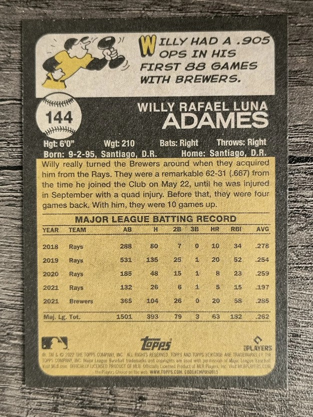 2022 Topps Heritage #144 Willy Adames