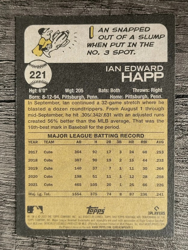 2022 Topps Heritage #221 Ian Happ