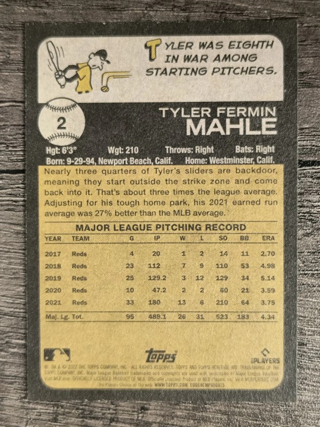 2022 Topps Heritage #2 Tyler Mahle