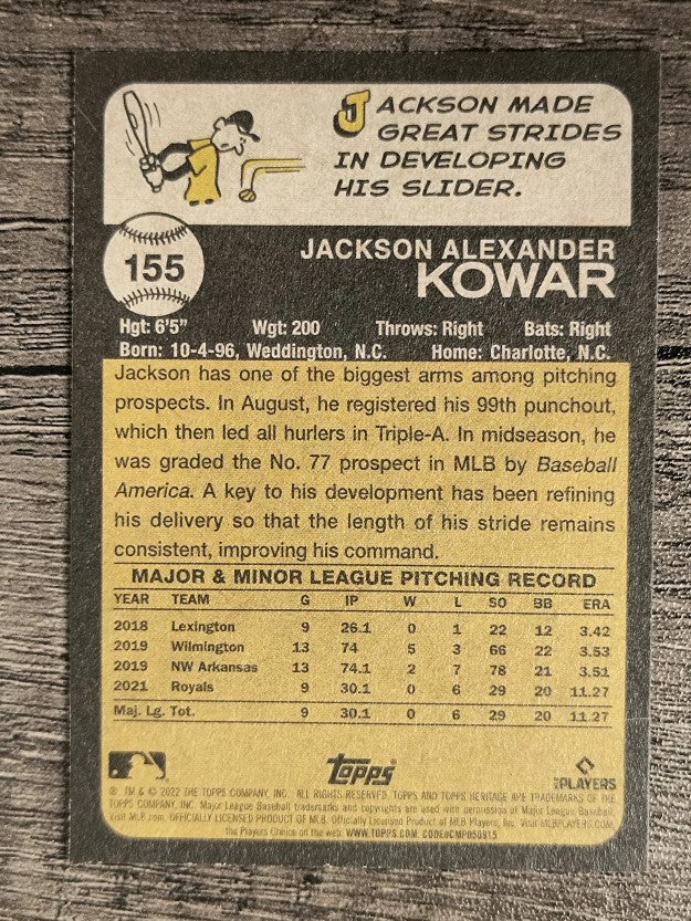 2022 Topps Heritage #155 Jackson Kowar RC