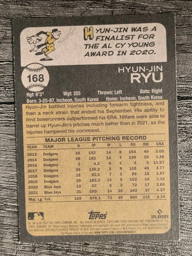 2022 Topps Heritage #168 Hyun-Jin Ryu