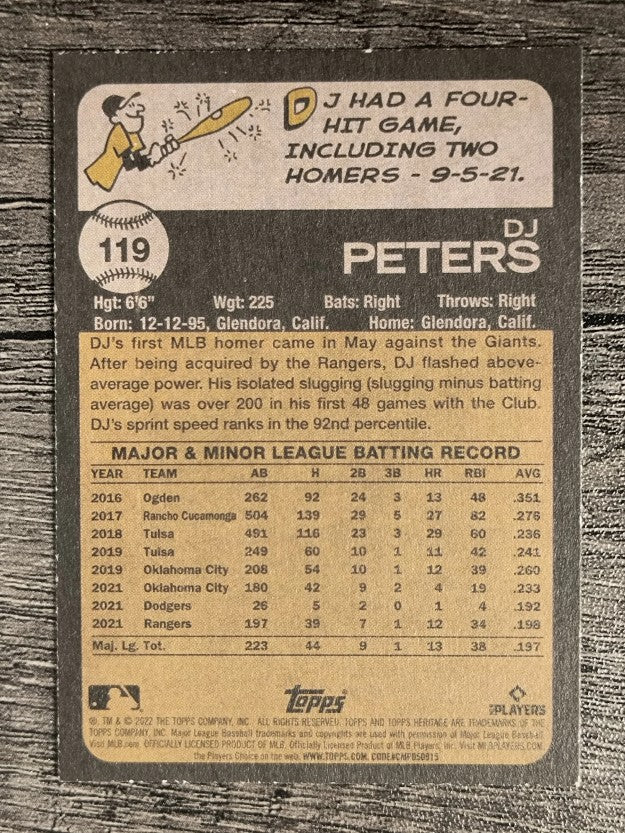 2022 Topps Heritage #119 DJ Peters