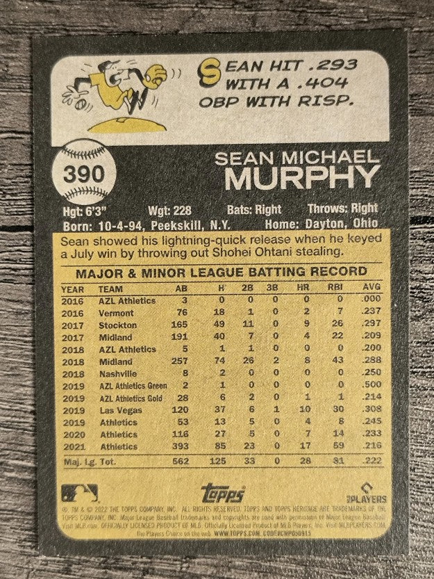 2022 Topps Heritage #390 Sean Murphy