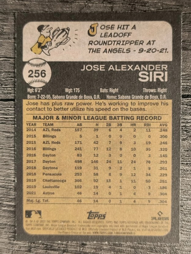 2022 Topps Heritage #256 Jose Siri RC