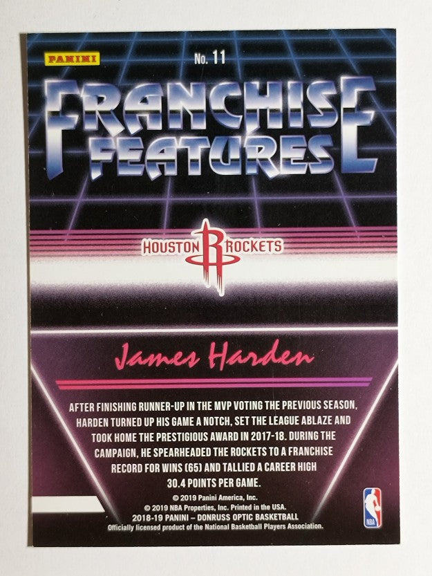 2018-19 Donruss Optic Franchise Features #11 James Harden