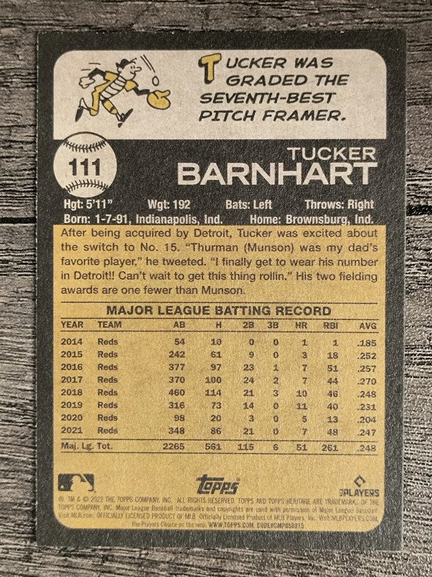2022 Topps Heritage #111 Tucker Barnhart
