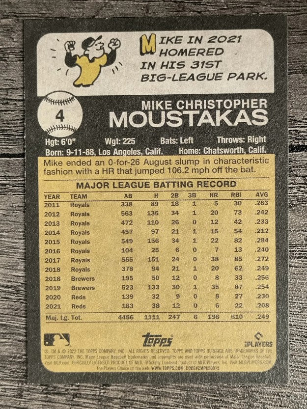 2022 Topps Heritage #4 Mike Moustakas