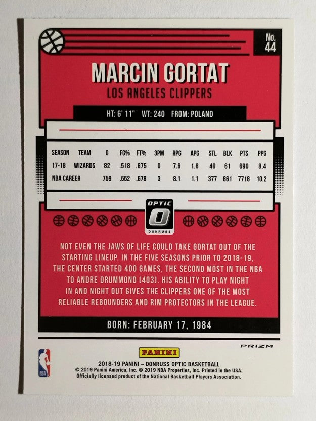 2018-19 Donruss Optic Blue Velocity #44 Marcin Gortat