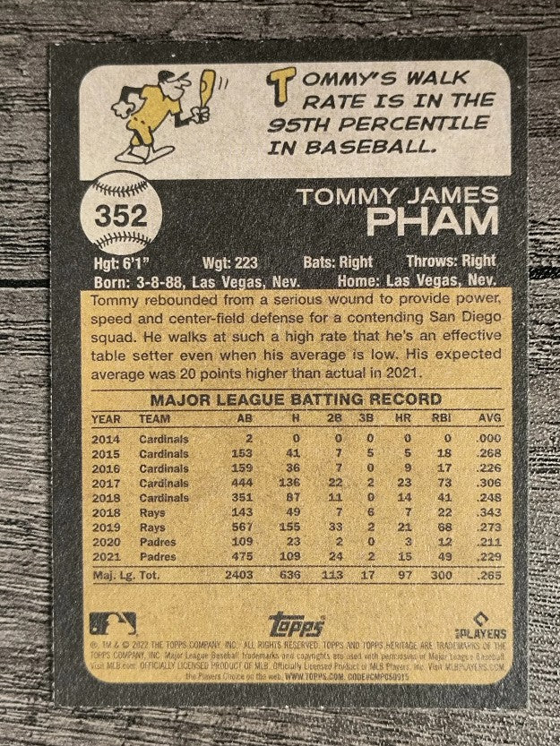 2022 Topps Heritage #352 Tommy Pham