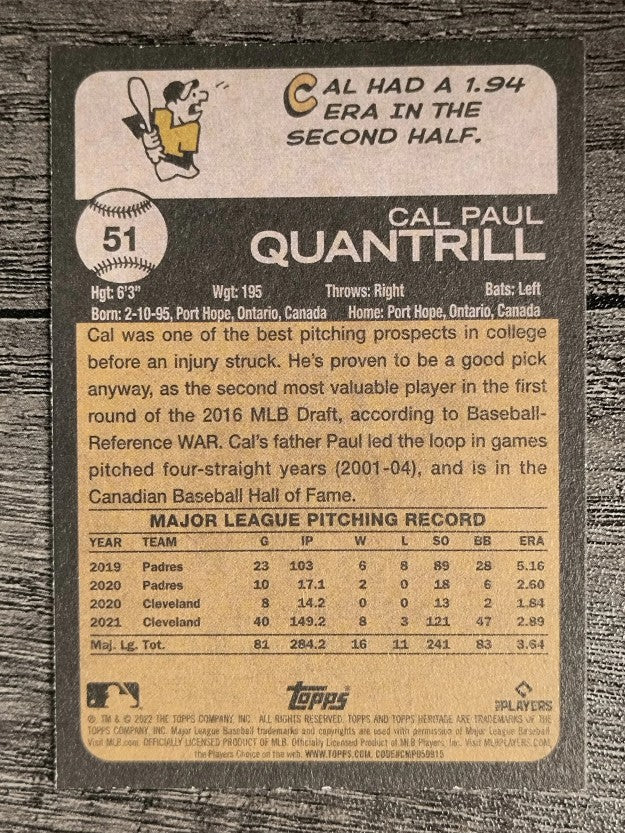 2022 Topps Heritage #51 Cal Quantrill