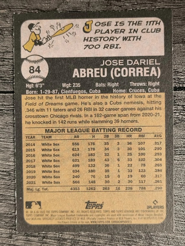 2022 Topps Heritage #84 Jose Abreu