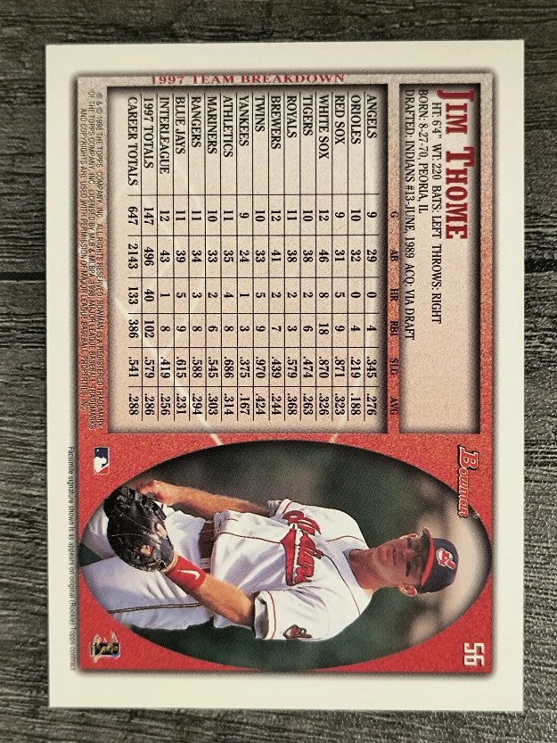 1998 Bowman #56 Jim Thome