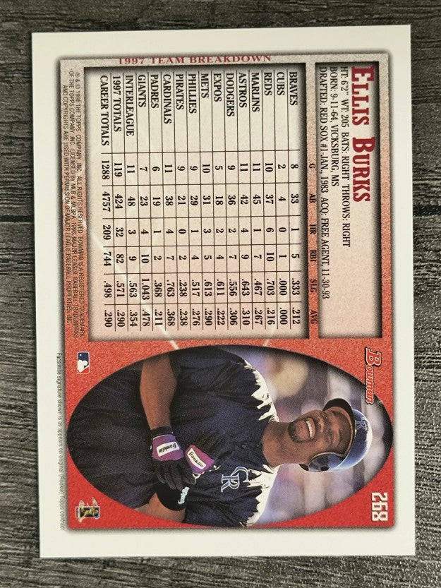 1998 Bowman #268 Ellis Burks