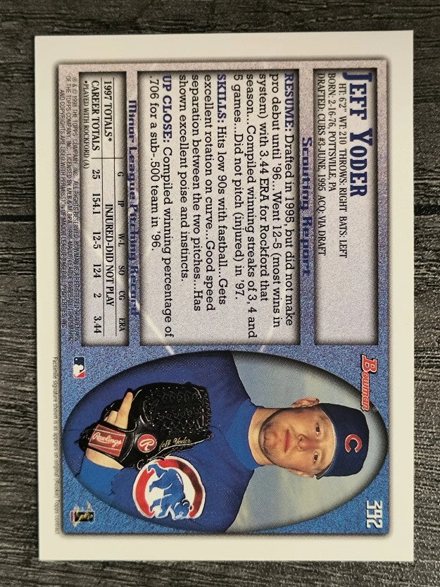 1998 Bowman #392 Jeff Yoder