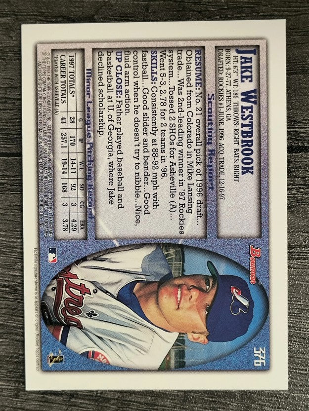 1998 Bowman #376 Jake Westbrook