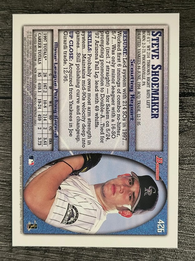1998 Bowman #426 Steve Shoemaker RC