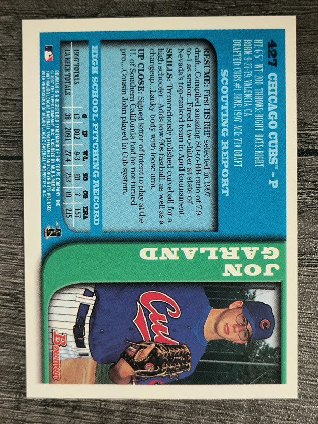 1997 Bowman #427 Jon Garland RC
