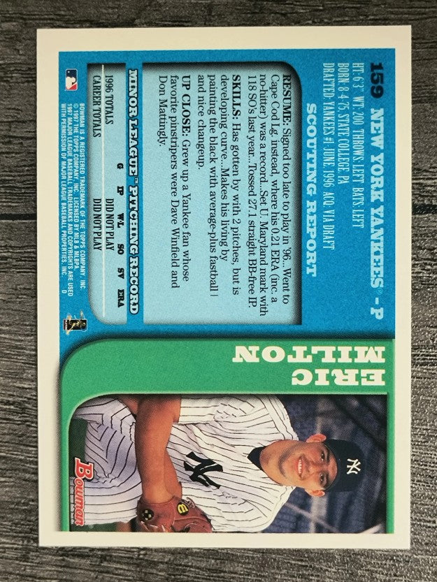 1997 Bowman #159 Eric Milton RC
