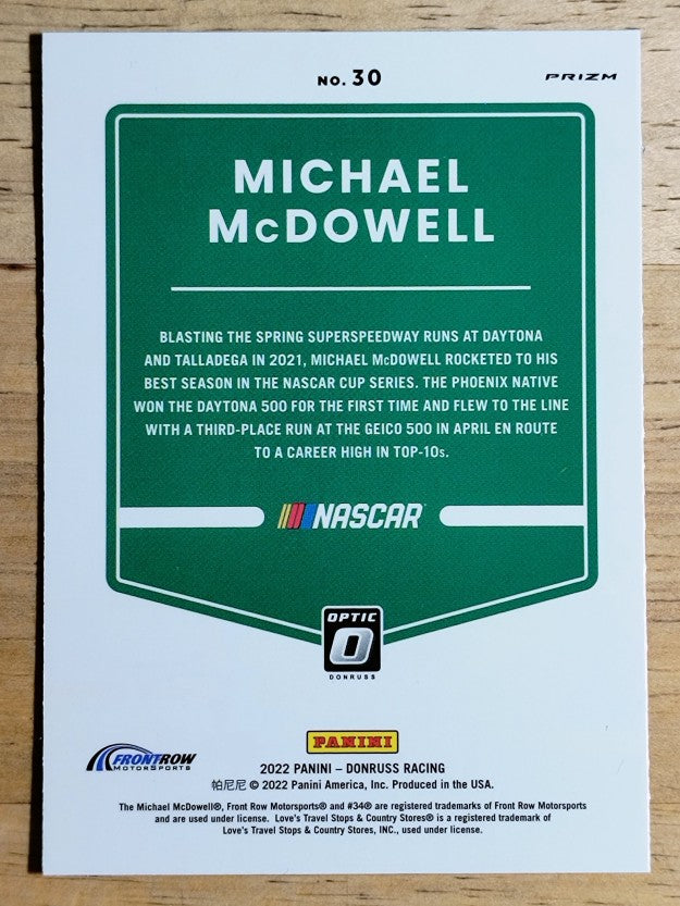 2022 Donruss Optic Holo #30 Michael McDowell
